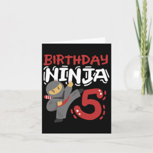Födelsedag Ninja 5 år Gamla Karate Kids 5:e födels Kort
