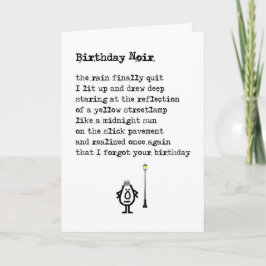 Födelsedag Noir - en lustig dikt på födelsedagen Kort