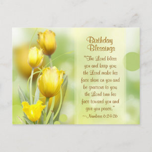 Födelsedag, nummer 6:24-26, Lord Bless You, Tulips Vykort