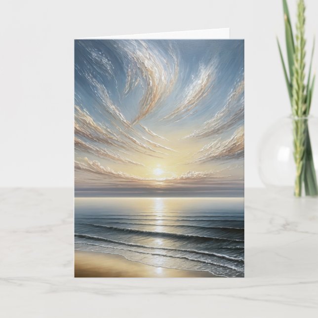 Födelsedag Ocean Sunrise Sjölandskap Kort (Framsida)