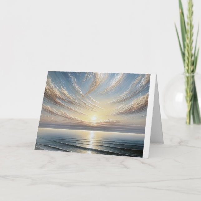Födelsedag Ocean Sunrise Sjölandskap Kort (Framsida)