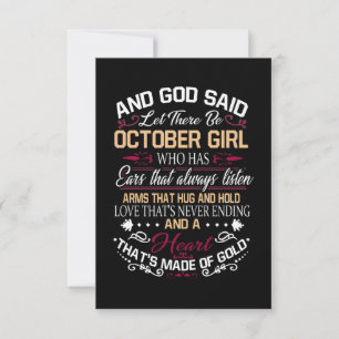 Födelsedag Och Gud Sa Att Det Skulle Bli Oktober Tack Kort