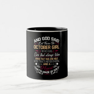 Födelsedag   Och Gud sa: "Oktoberflicka" Två-Tonad Mugg
