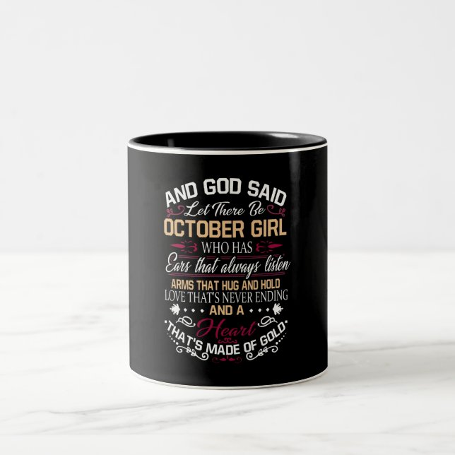 Födelsedag | Och Gud sa: "Oktoberflicka" Två-Tonad Mugg (Center)