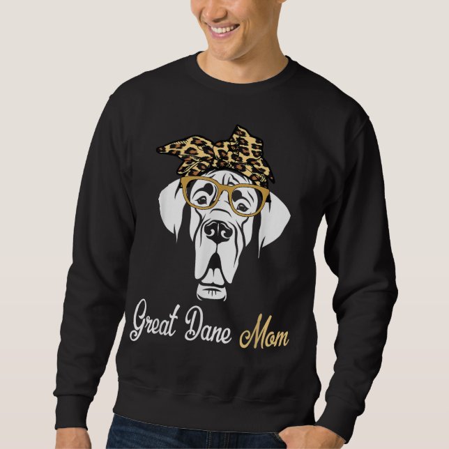 Födelsedag och Mors dag Gift-Great dane Mamma Lång Ärmad Tröja (Framsida)