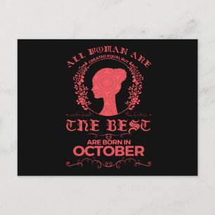 Födelsedag Oktober Född Bästa Kvinnor Present Vykort