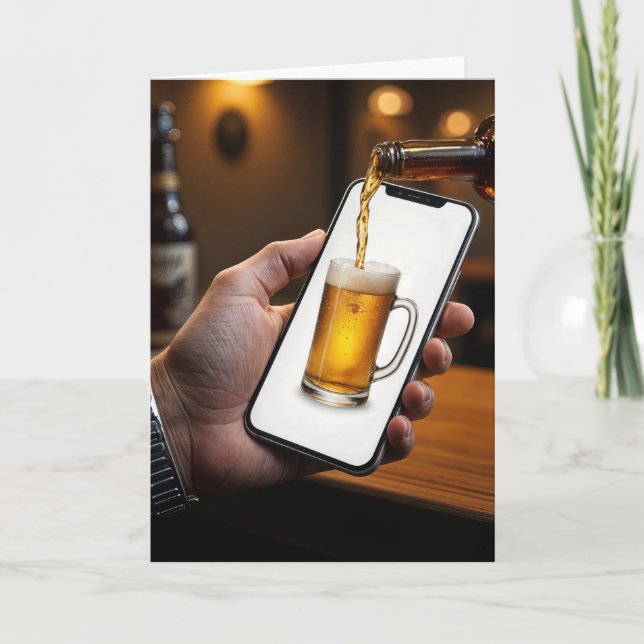 Födelsedag, öl intill Smartphone Kort (Framsida)