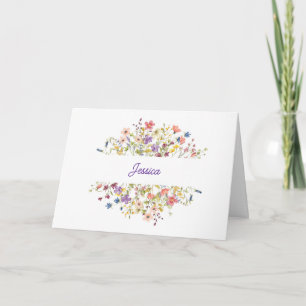 Födelsedag omgiven av ömtåliga vilda blommor kort