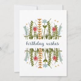 Födelsedag Önskemål Blommigt födelsedagskort Julkort