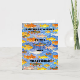 Födelsedag önskemål till mannen som fiskar! Födels Anteckningskort