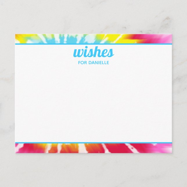 Födelsedag: Önskkort för Burk, tie Dye Wish Cards Vykort (Framsida)
