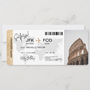 Födelsedag Överraskande boardingpass Resa Biljett Inbjudningar