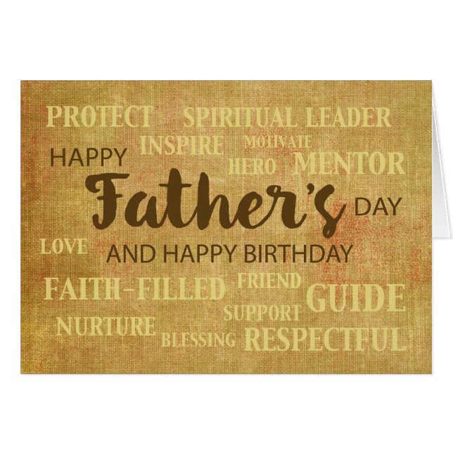 Födelsedag på fars dag religiösa egenskaper hälsningskort (Framsidan Horizontal)