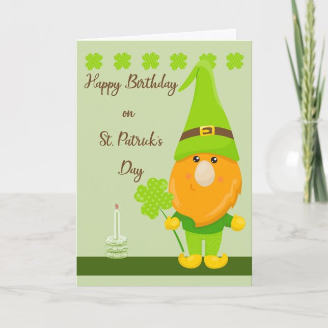 Födelsedag på St. Patrick-Day Card Kort (Framsida)