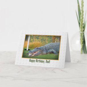 Födelsedag, Pappa, Golf, Alligator Kort