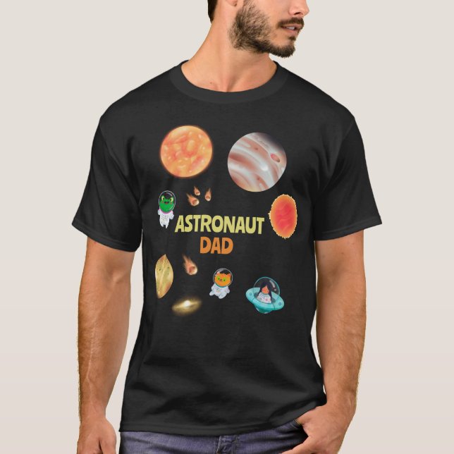 Födelsedag pappa i rymden t shirt (Framsida)