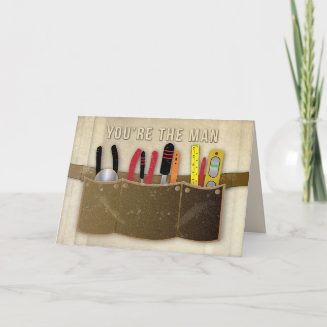 Födelsedag, Pappa, Toolbelt och Verktyg Kort (Framsida)