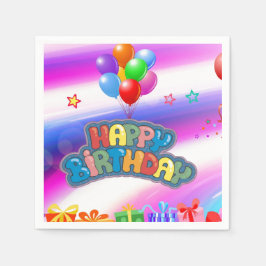 Födelsedag Pappra Tallrikar Square-fästare Pappersservett