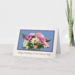 Födelsedag, pastorfrun, blommor, fåglar kort