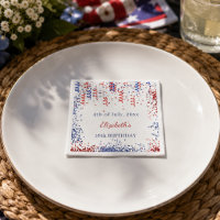 Födelsedag patriotisk USA röd vit blå
