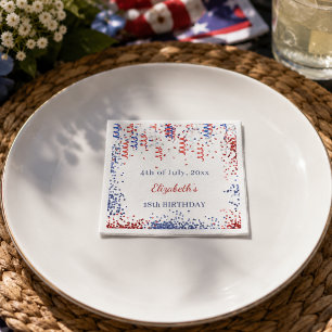 Födelsedag patriotisk USA röd vit blå Pappersservett