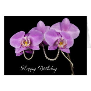 Födelsedag Pearls and Orchids Hälsningskort