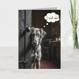 Födelsedag Peeking runt en Hund Kort