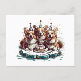 Födelsedag Pembroke Welsh Corgi Hundar Vykort