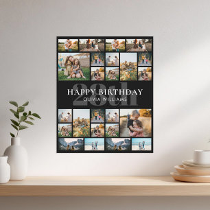 Födelsedag Personlig 24 Fotokollage Poster