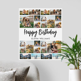 Födelsedag Personlig 24 Fotokollage Poster