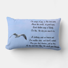 Födelsedag Pillow med Poetic Önskemål Lumbarkudde