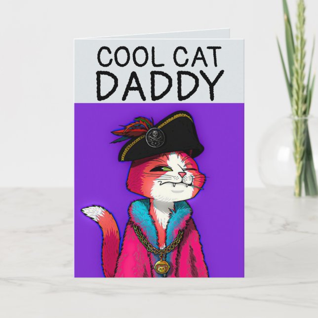 FÖDELSEDAG PIRAT KATT JÄTTE STOR GRATTULERARKORT H KORT (Framsida)