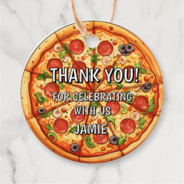 Födelsedag Pizza - första födelsedag Gåvor Etiketter