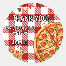 Födelsedag Pizza - första födelsedag Runt Klistermärke