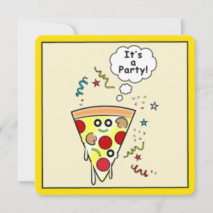 Födelsedag Pizza Party Inbjudningar