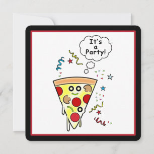Födelsedag Pizza Party Inbjudningar