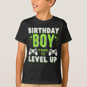 Födelsedag, pojk- tid att jämna upp giftbojor t shirt