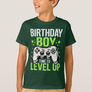 Födelsedag, pojk- tid att jämna upp giftbojor t shirt