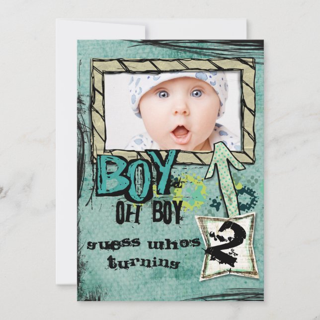 Födelsedag Pojken party inbjudan (Framsida)