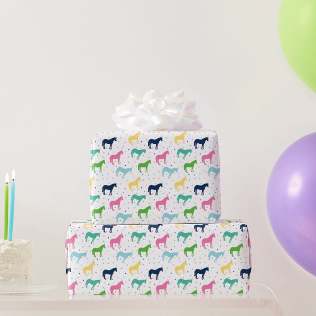 Födelsedag: Ponies Gift Wrap Presentpapper (Festgåvor)
