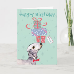 Födelsedag Presenter Bedlngton Terrier Card Kort