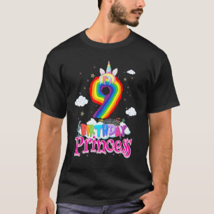 Födelsedag Princess 9 ÅRS Funny 9:e födelsedagen K T Shirt