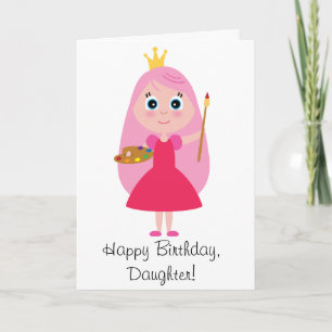 Födelsedag Princess Artist Dotter Kort