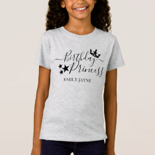 Födelsedag Princess Krona Namn Girl T Shirt