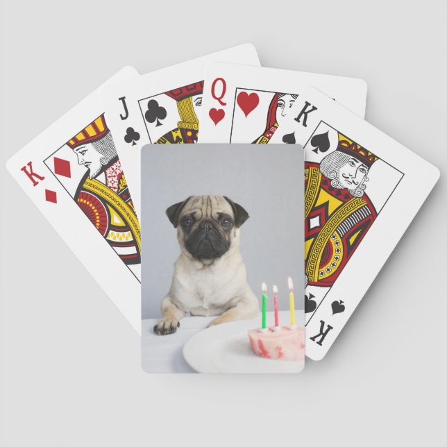 Födelsedag Pug Casinokort (Baksidan)