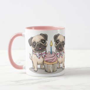 Födelsedag Pug Hundar Cuptårta Mugg