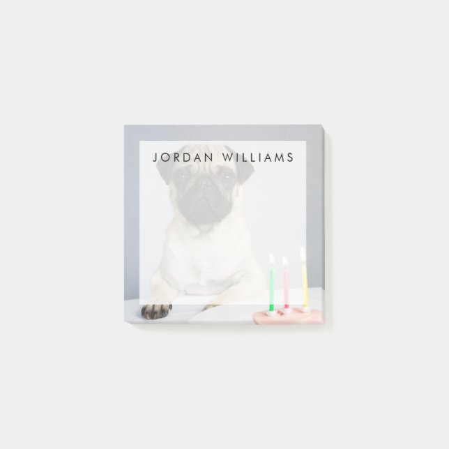 Födelsedag Pug Post-it Block (Framsida)