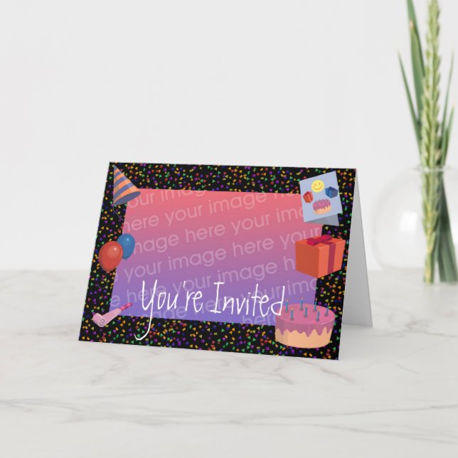 Födelsedag Ram Inbjudan (Framsida)