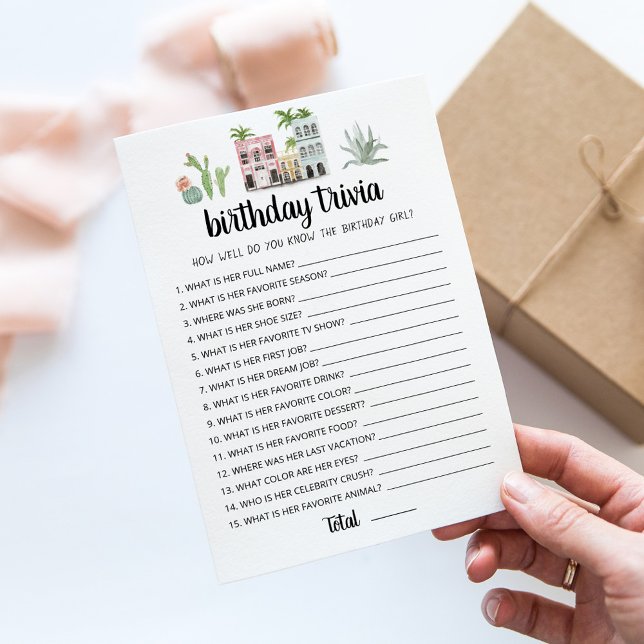 Födelsedag - redigerbart spelkort för trivia inbjudningar (Skapare uppladdad)