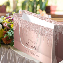 Födelsedag ro guld droppar rosa girly